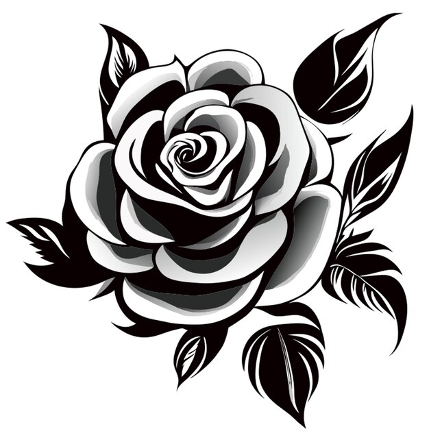 Vecteur illustration vectorielle de tatouage de roses à fleurs