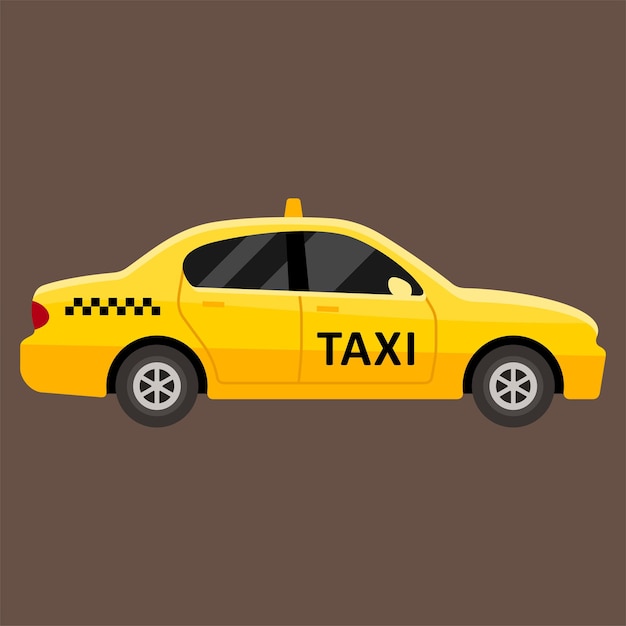 Illustration vectorielle de taxi jaune voiture style plat