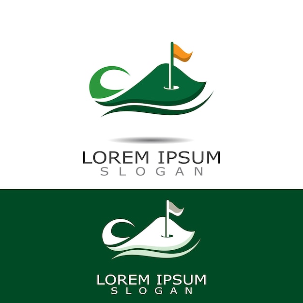 Vecteur illustration vectorielle de terrain de golf conception de sport de logo de golf