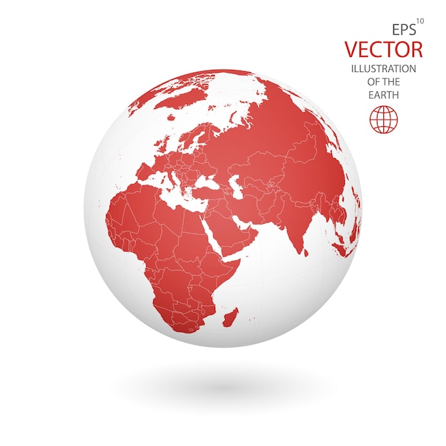 Illustration vectorielle de la Terre Chaque pays a sa propre frontière autonome et sa propre couleur de fond