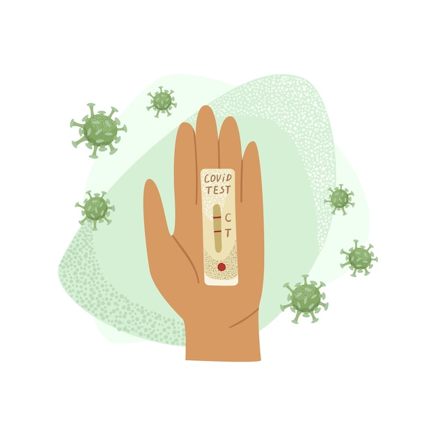 Illustration Vectorielle D'un Test Express Pour L'infection Par Le Coronavirus Covid