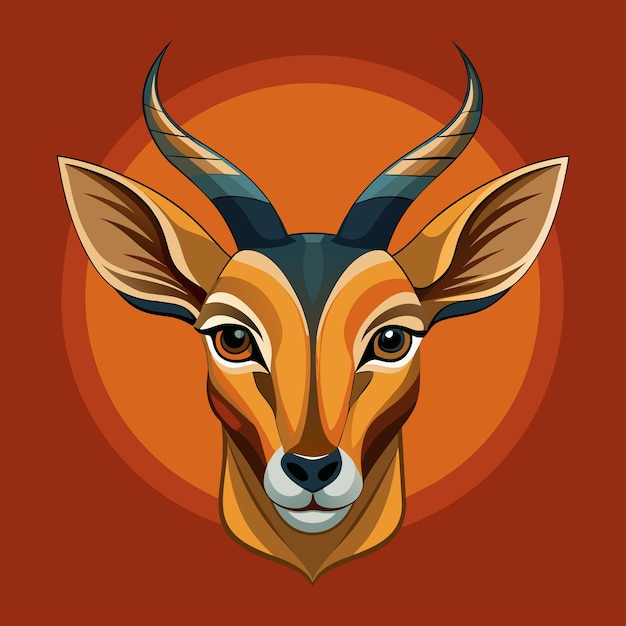 Illustration Vectorielle De La Tête D'une Antilope Gemsbok