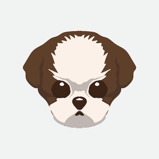 Illustration vectorielle de tête de chien mignonne parfaite pour la conception vectorielle de chien de compagnie mignonne
