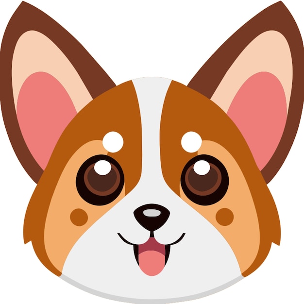 Vecteur illustration vectorielle de la tête du corgi kawaii