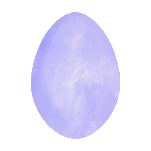 Illustration vectorielle texturée à l'aquarelle d'oeuf de Pâques bleu violet pastel Clipart peint à la main