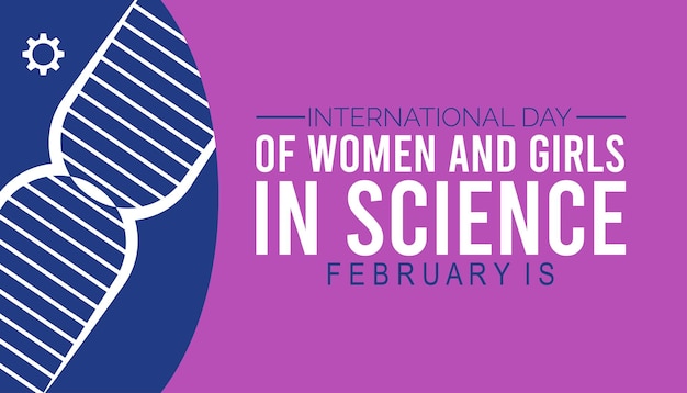 Vecteur illustration vectorielle sur le thème de la journée internationale des femmes et des filles dans la science observée chaque année