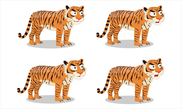 Illustration Vectorielle De Tigre Sur Fond Blanc