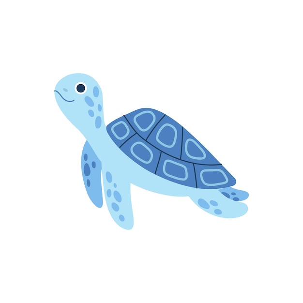 Vecteur illustration vectorielle d'une tortue de mer sur fond blanc