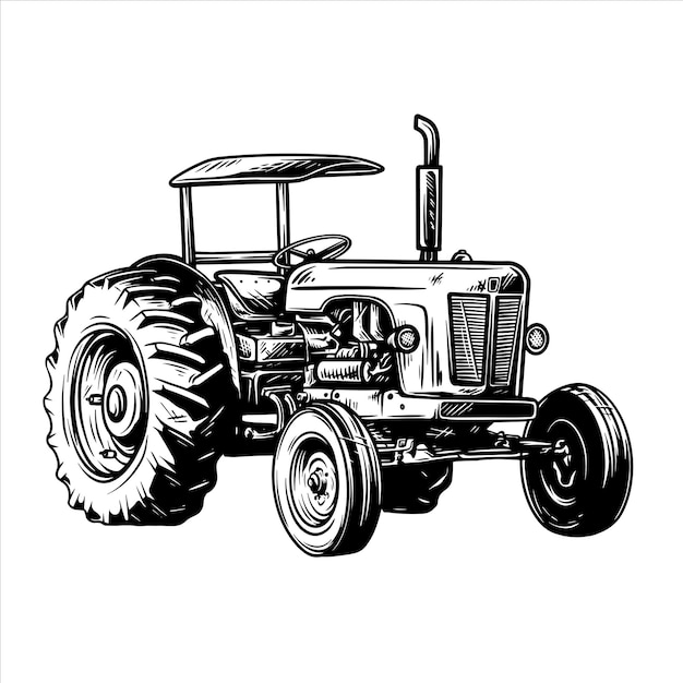 Illustration Vectorielle De Tracteur Agricole Vintage