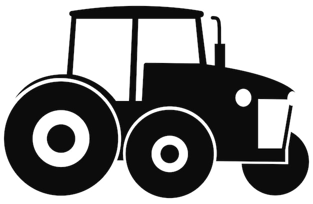 Vecteur illustration vectorielle d'un tracteur noir sur un fond transparent