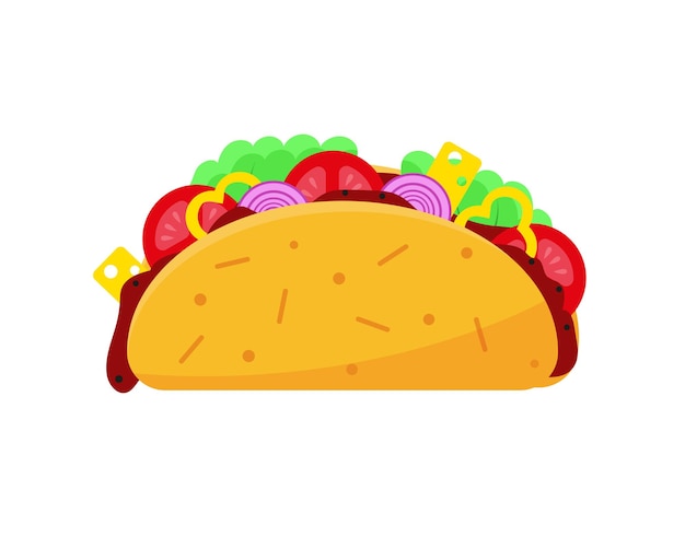 Illustration Vectorielle De Tradition Mexicaine Nourriture Tacos Icônes Sur Fond Blanc