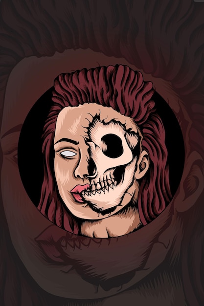 Illustration vectorielle de trou tête humaine