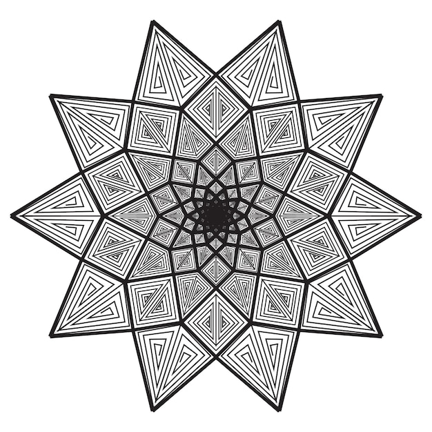 Illustration vectorielle de vecteur de mandala dessinés à la main. Mandala de tatouage au henné. Style Mehandi.