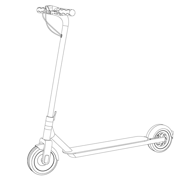 Illustration Vectorielle De Vélo Scooter électrique, Dessin Au Trait