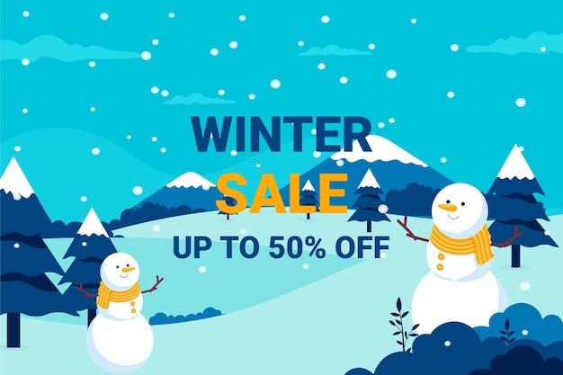 Illustration vectorielle de vente d'hiver bannière design