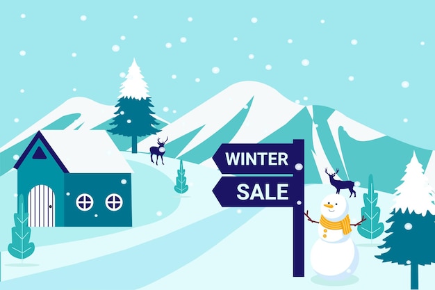 Illustration vectorielle d'une vente d'hiver