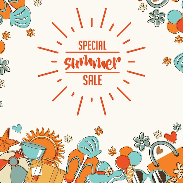 illustration vectorielle de vente spéciale d'été