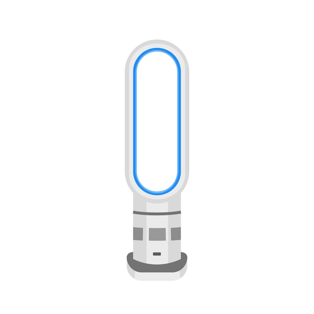 Illustration Vectorielle De Ventilateur Sans Lame. Outil De Refroidissement Et De Chauffage Par Air Isolé Sur Fond Blanc. Appareil De Contrôle Météorologique Moderne. équipements Ménagers De Nettoyage, De Purification Et De Conditionnement D'air.