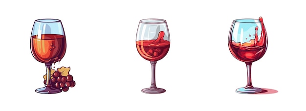 Illustration vectorielle d'un verre de vin en dessin animé