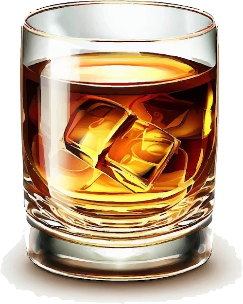 illustration vectorielle de verre de whisky