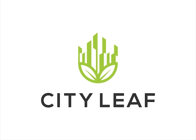 illustration vectorielle de ville feuille logo design
