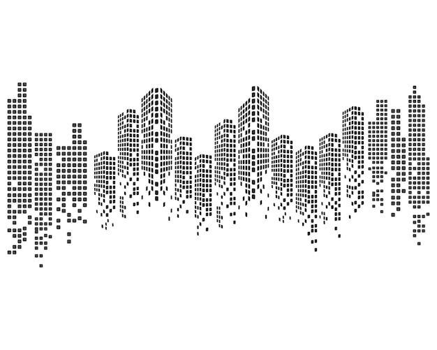 Illustration vectorielle de ville moderne skyline ville silhouette