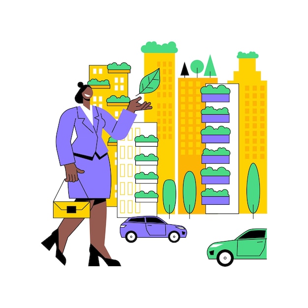 Illustration vectorielle de ville verte verticale concept abstrait