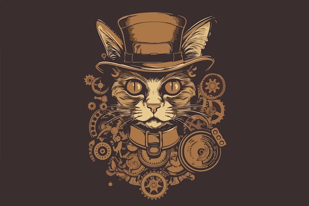 Vecteur illustration vectorielle vintage de chien steampunk pour t-shirt