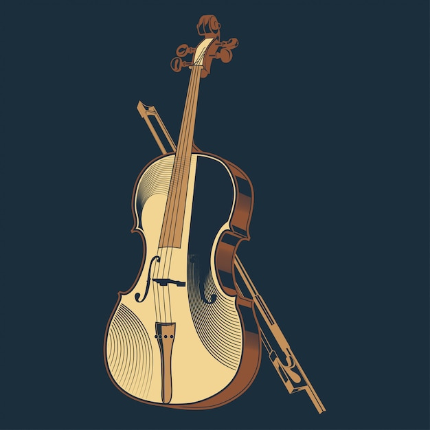 Vecteur illustration vectorielle vintage du violon classique