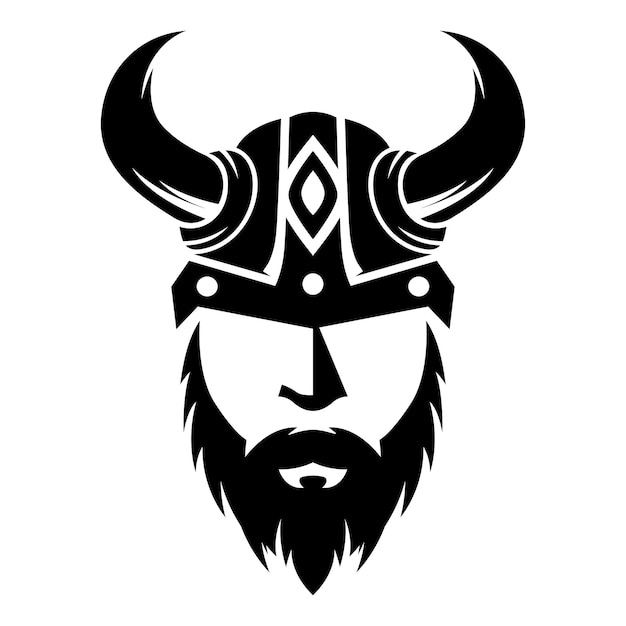 Vecteur illustration vectorielle vintage viking horned norseman emblème