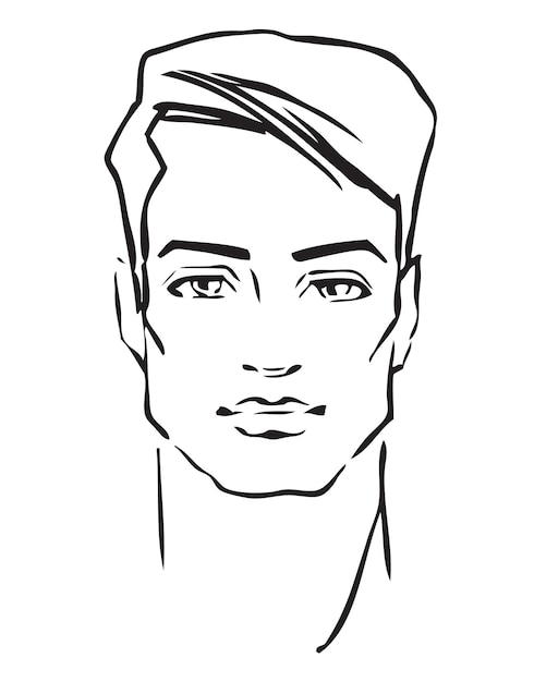 Illustration vectorielle de visage homme design plat