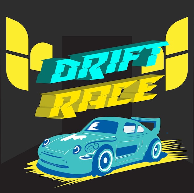 Illustration vectorielle Voiture de sport Drift Race