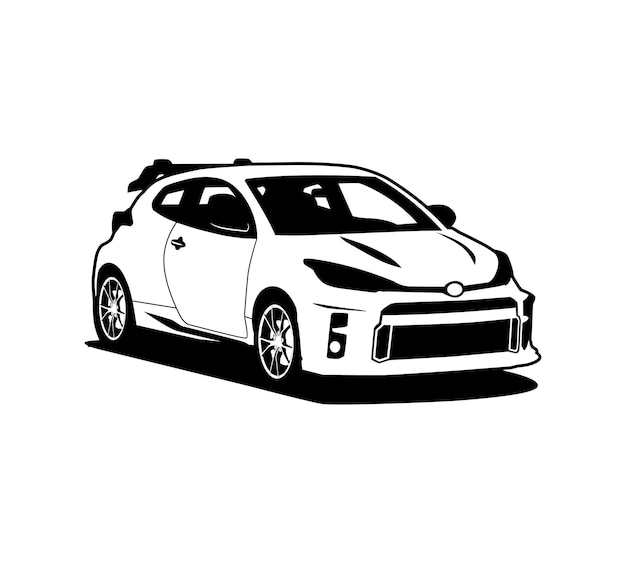 Illustration Vectorielle De Voiture De Sport En Noir Et Blanc