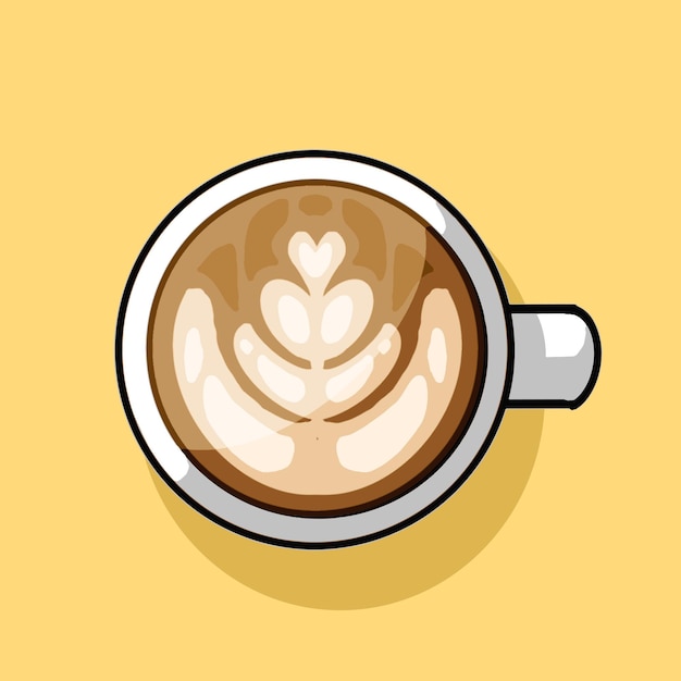 L'illustration vectorielle de la vue supérieure de latte art AD482