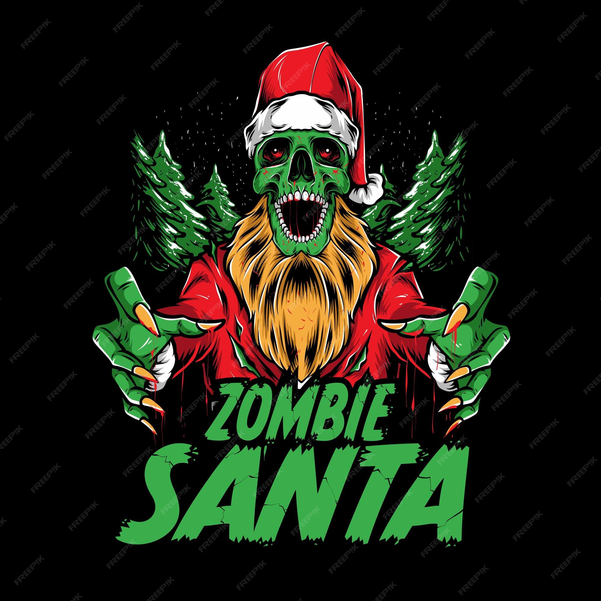 Illustration Vectorielle De Zombie Père Noël Vecteur Premium