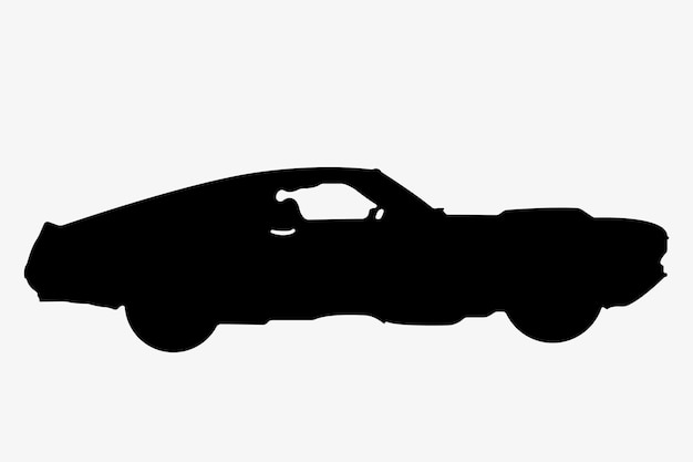 Vecteur illustration de véhicule de silhouette de voiture de sport classique de muscle américain