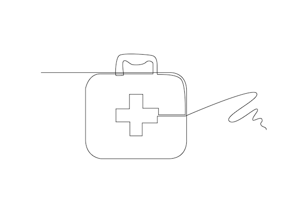 une illustration de véhicules d'équipement médical. concept de ligne simple pour un dessin au trait de l'hôpital.