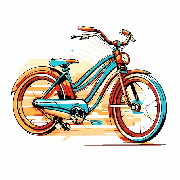 Vecteur illustration de vélo avec style pop art