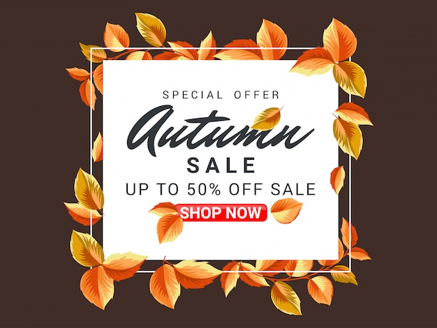 Vecteur illustration de vente affiche automne