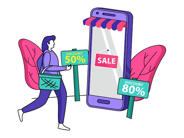 Illustration De Vente Mobile