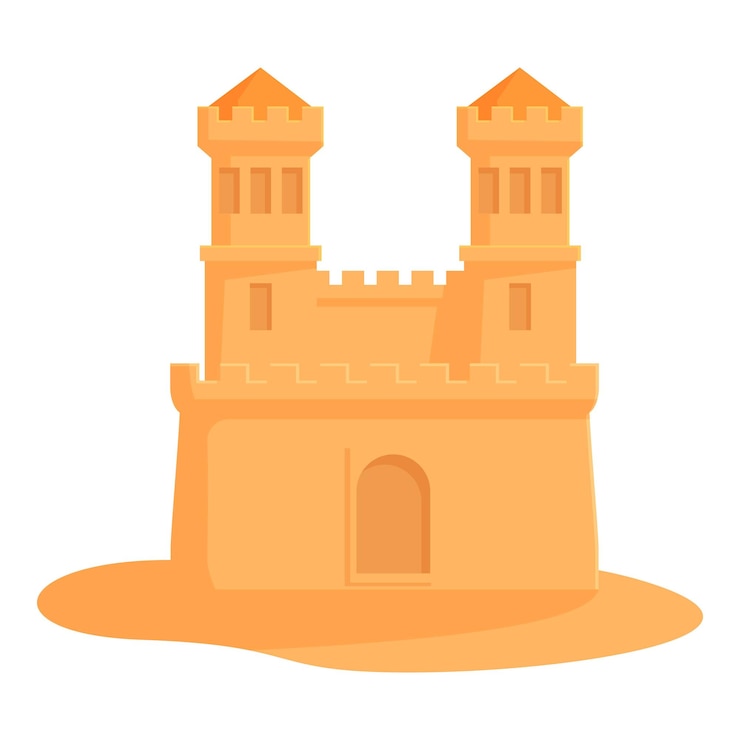 Vecteur illustration vibrante d'un château de sable capricieux parfait pour les dessins d'été ou de plage