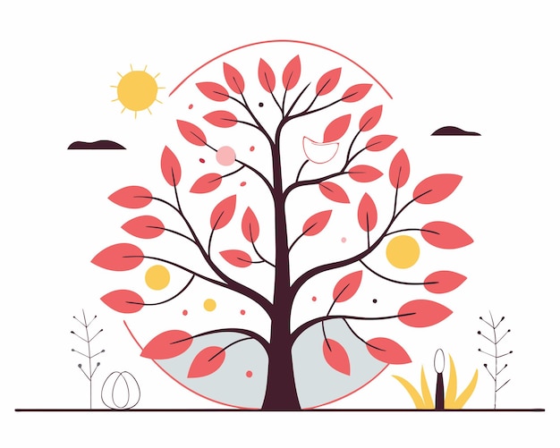 Illustration de la vie dans les arbres