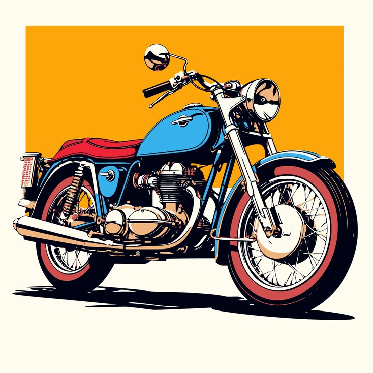 Vecteur illustration d'une vieille moto dans le style pop art