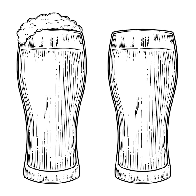 Illustration vintage de chope de bière dans le style de gravure Élément de conception pour le signe de l'emblème de l'étiquette du logo Illustration vectorielle