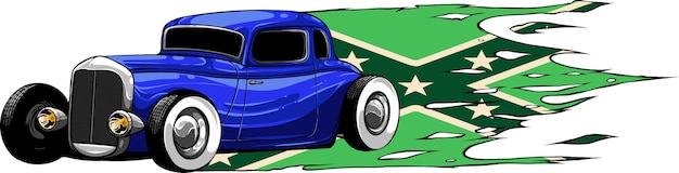 illustration de Vintage Hot Rod avec tableau de bord