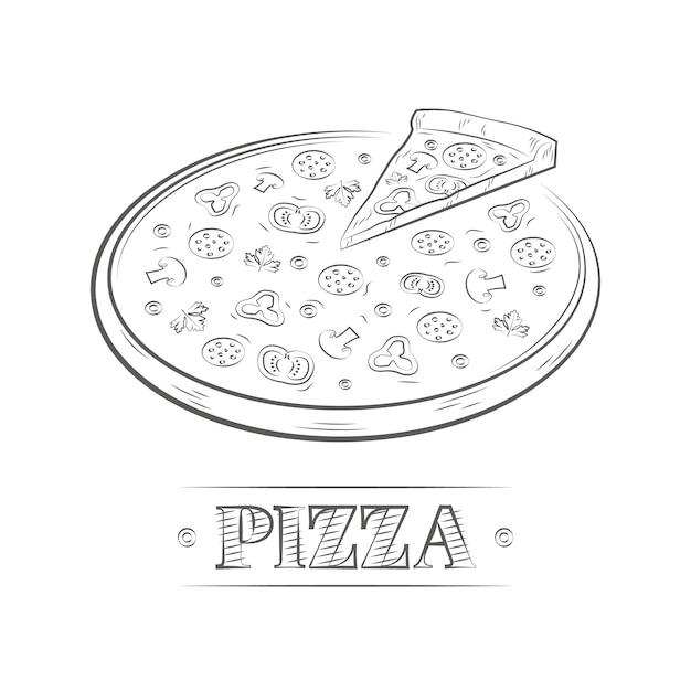 Illustration Vintage De Pizza