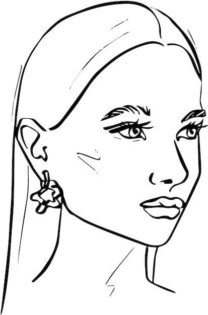 Illustration De Visage De Mode