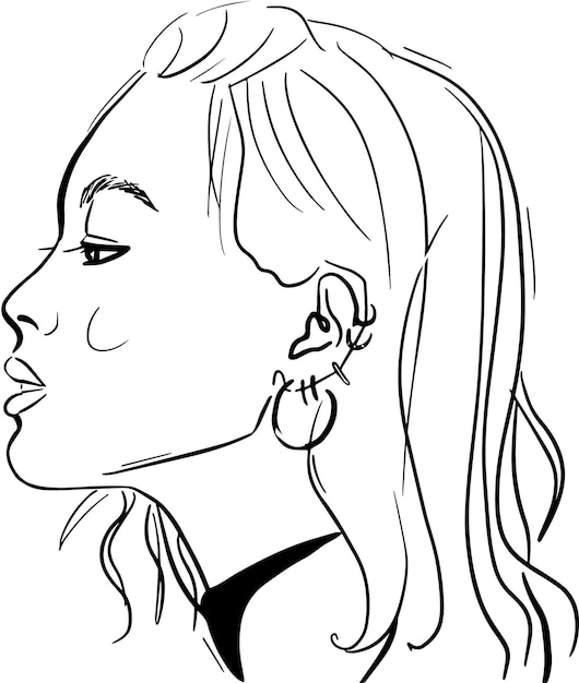 Illustration de visage de mode