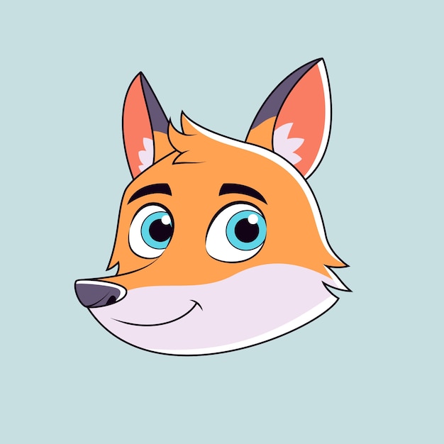 Illustration De Visage De Renard Dessin Animé Dessiné à La Main