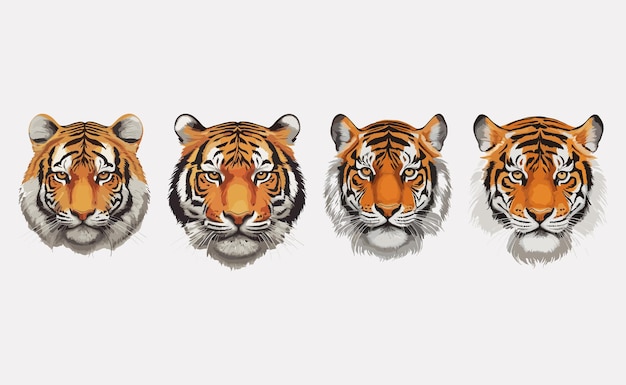 Illustration d'un visage de tigre sur un fond blanc